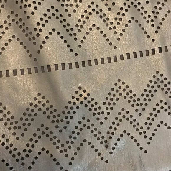 Carmen Marc Valvo Women's Faux Leather Black Cutout Shift Dress Size 6 Gothic - Picture 11 of 15